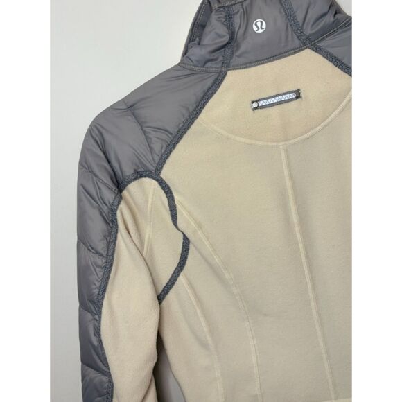 Lululemon Run Bundle Up Jacket with pockets Size 4 Cream Silver -n26 - Picture 9 of 16